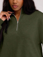 MUSERA Quarter Zip Oversized Sweatshirt Casual, Airport Graduation, Back To School, Teacher, Winter Carnival Vacation