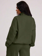 MUSERA Quarter Zip Oversized Sweatshirt Casual, Airport Graduation, Back To School, Teacher, Winter Carnival Vacation