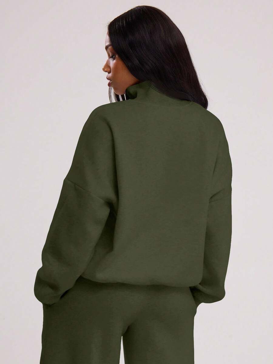 MUSERA Quarter Zip Oversized Sweatshirt Casual, Airport Graduation, Back To School, Teacher, Winter Carnival Vacation
