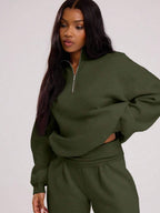 MUSERA Quarter Zip Oversized Sweatshirt Casual, Airport Graduation, Back To School, Teacher, Winter Carnival Vacation