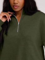 MUSERA Quarter Zip Oversized Sweatshirt Casual, Airport Graduation, Back To School, Teacher, Winter Carnival Vacation