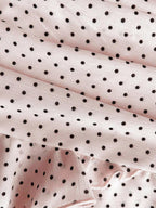 Elamini Women's Fashion Pleated Layered Decor Sweet Design Charming Polka Dot Ruffle Hem Vacation Style Skirt
