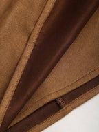 Sweetra Vintage Italian Style Maillard Color Pleated Bodycon Skirt, Sexy & Alluring For Autumn/Winter