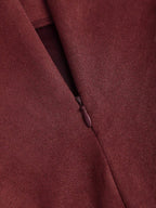 Sweetra Vintage Italian Style Maillard Color Pleated Bodycon Skirt, Sexy & Alluring For Autumn/Winter