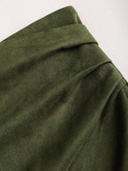 Sweetra Vintage Italian Style Maillard Color Pleated Bodycon Skirt, Sexy & Alluring For Autumn/Winter