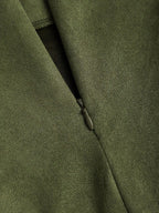 Sweetra Vintage Italian Style Maillard Color Pleated Bodycon Skirt, Sexy & Alluring For Autumn/Winter