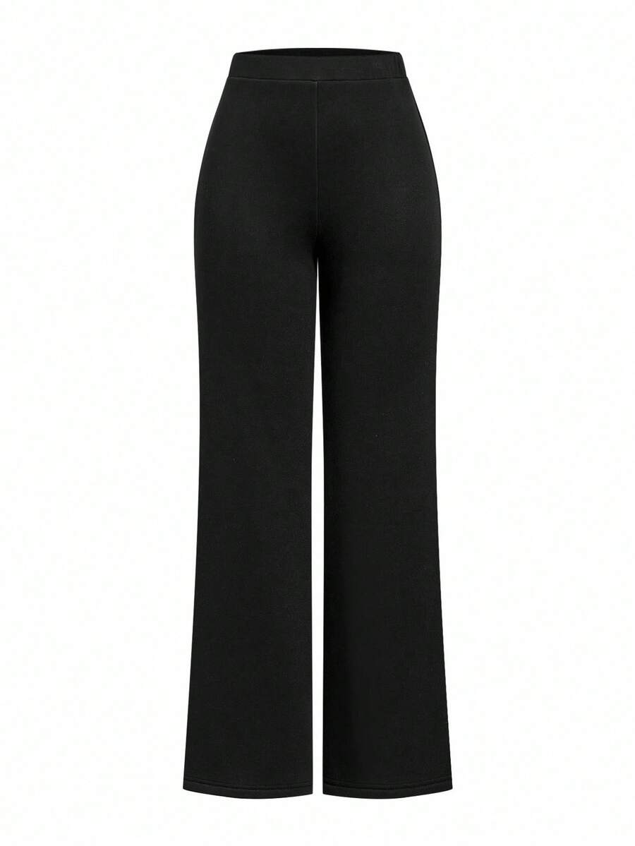 SHEIN Clasi Summer Elegant Women's Plaid Printed Elastic Knitted Pants, Suitable For Various Occasions, Suitable For Summer Vacation, Elegant Travel, And Daily Commuting Business Casual Woman