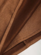 Sweetra Vintage Italian Style Maillard Color Pleated Bodycon Skirt, Sexy & Alluring For Autumn/Winter