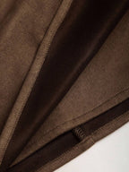 Sweetra Vintage Italian Style Maillard Color Pleated Bodycon Skirt, Sexy & Alluring For Autumn/Winter