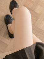 1pc Women's Sexy Semi-Sheer Tights, Thick Warm Lining, High Waist Elastic Skinny Pants, 220g, Comfortable