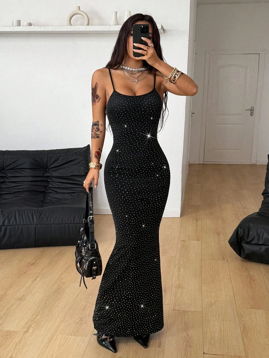 Coolane Women's Spring And Summer For Festival Coquette Daily Wear Going Out Date Night Stretchy Long Dress, Built-In Bra