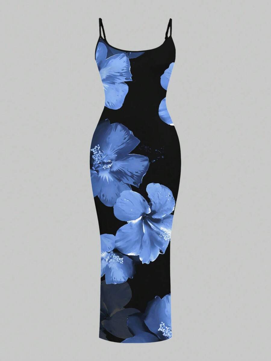 Slaydiva 2025/Summer Outfits For Women/Fall Women Clothes/Summer Dresses For Women/Elegant Dresses For Women/Wedding Guest Dress Women/Vacation Outfits Woman/Going Out/Classy Outfits For Women/Floral Graphic Casual Minimalist Sleeveless Dress Chic Dress