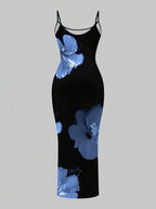 Slaydiva 2025/Summer Outfits For Women/Fall Women Clothes/Summer Dresses For Women/Elegant Dresses For Women/Wedding Guest Dress Women/Vacation Outfits Woman/Going Out/Classy Outfits For Women/Floral Graphic Casual Minimalist Sleeveless Dress Chic Dress