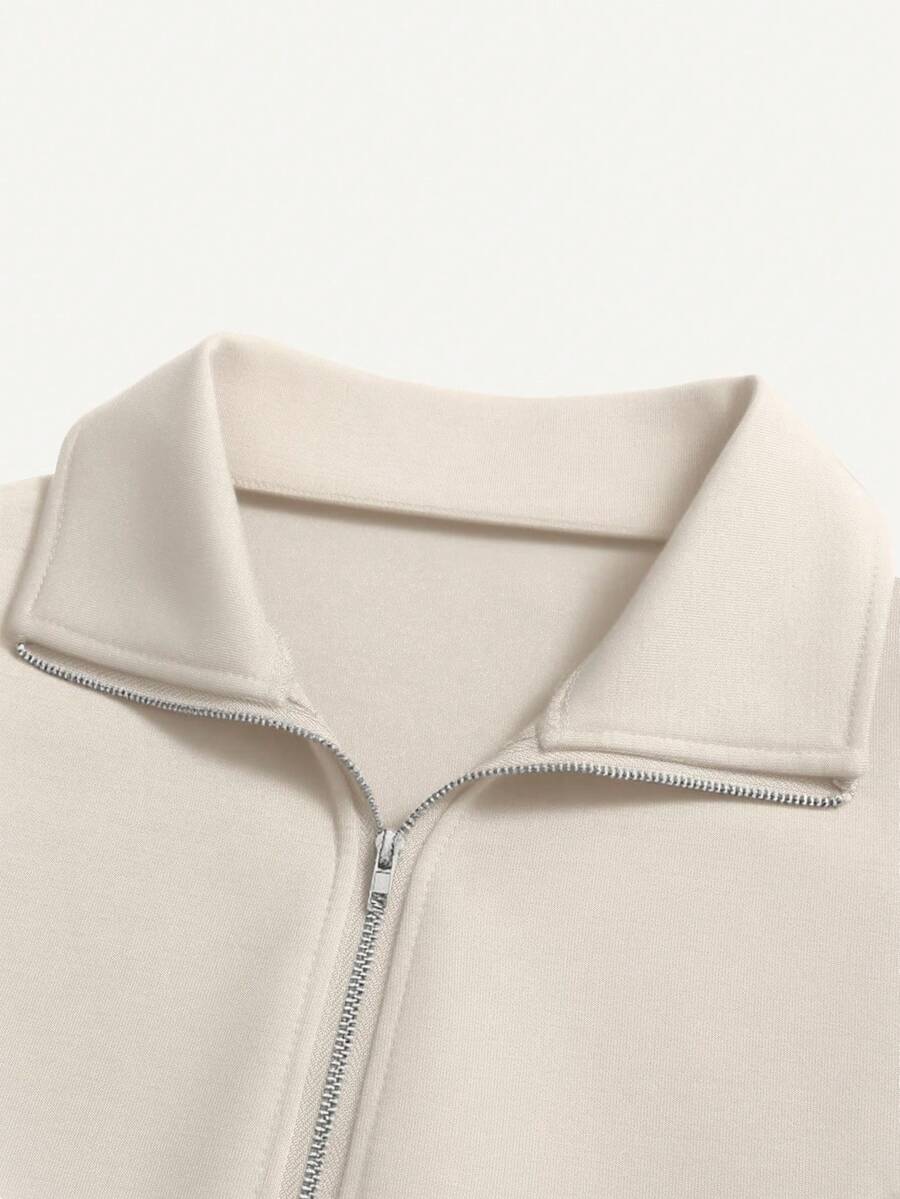 Airaco Women's Solid Color Drop Shoulder Long Sleeve Vintage American Style Half Zip Niche Sweatshirt Pullover Fall