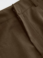 Vela Rue Minimalist Design Jumpsuit Pants, Hook & Zipper Closure, Thin Solid Green Straight Leg Trousers, Flattering Wide Leg, Fashionable All Season