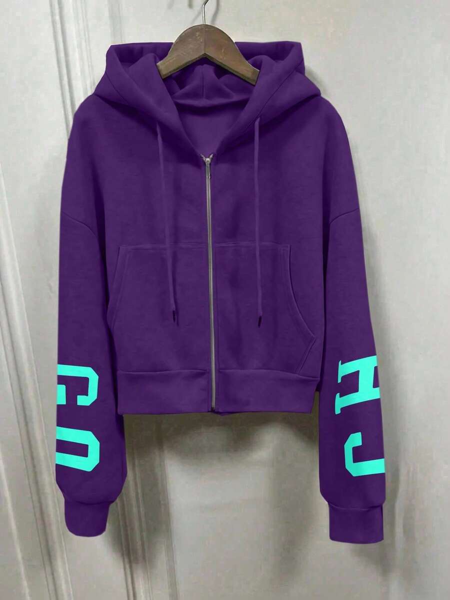 INAWLY Hooded Thermal Lined Sweatshirt, Autumn/Winter Short Loose Jacket,Ladies Spring/Fall Casual Pocket,Zipper Three Quarter Length Sleeve Hooded Oversized Regular Apricot Drop Shoulder Zip Up Women Hoodies,Three Quarter Sleeve Tops Graduation,Back To School Outfits,Graduation,Teacher Outfits For Women,Back To School Pullover