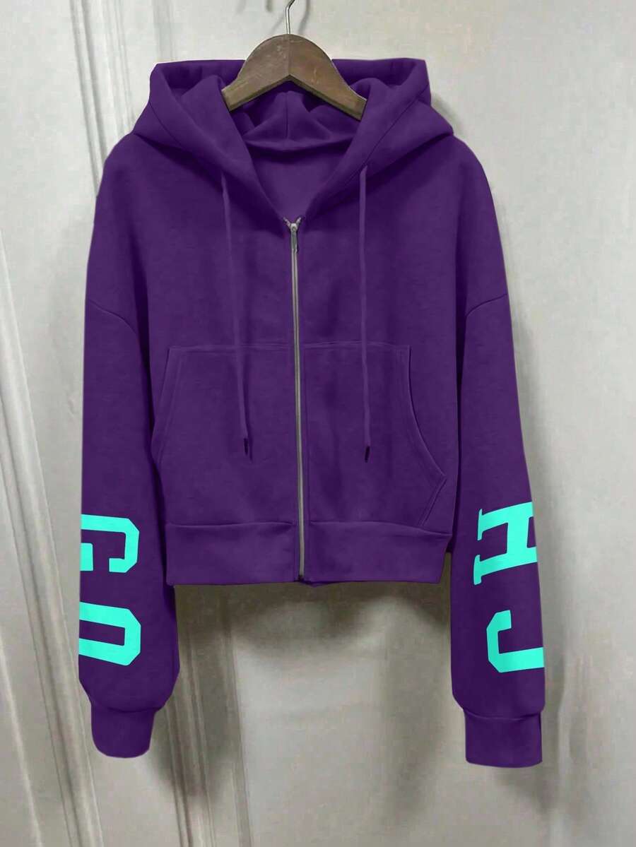 INAWLY Hooded Thermal Lined Sweatshirt, Autumn/Winter Short Loose Jacket,Ladies Spring/Fall Casual Pocket,Zipper Three Quarter Length Sleeve Hooded Oversized Regular Apricot Drop Shoulder Zip Up Women Hoodies,Three Quarter Sleeve Tops Graduation,Back To School Outfits,Graduation,Teacher Outfits For Women,Back To School Pullover