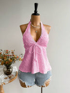Rusttydustty Women's Backless Casual Vacation Bohemian Style Beach, Suitable For Valentine's Day, New Year, Party, Easter, Hawaiian Music Festival, Tropical Holiday