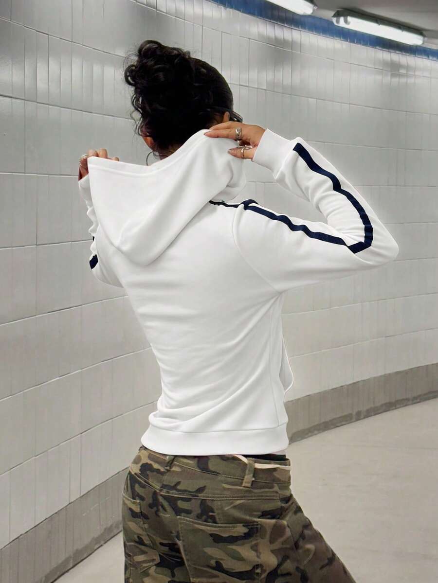 StreetHx Retro American Style Fitted Zip Up Hoodie Jacket For Women,Graduation,Teacher,Back To School Pullover Fall