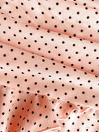 Elamini Women's Fashion Pleated Layered Decor Sweet Design Charming Polka Dot Ruffle Hem Vacation Style Skirt