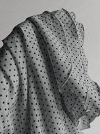 Elamini Women's Fashion Pleated Layered Decor Sweet Design Charming Polka Dot Ruffle Hem Vacation Style Skirt