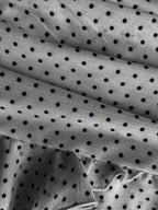 Elamini Women's Fashion Pleated Layered Decor Sweet Design Charming Polka Dot Ruffle Hem Vacation Style Skirt