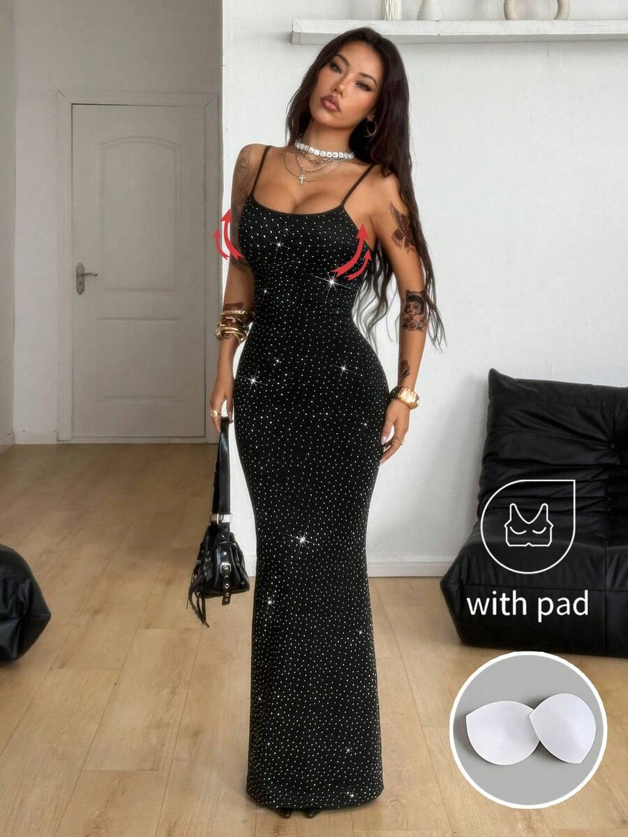 Coolane Women's Spring And Summer For Festival Coquette Daily Wear Going Out Date Night Stretchy Long Dress, Built-In Bra