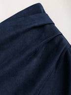 Sweetra Vintage Italian Style Maillard Color Pleated Bodycon Skirt, Sexy & Alluring For Autumn/Winter
