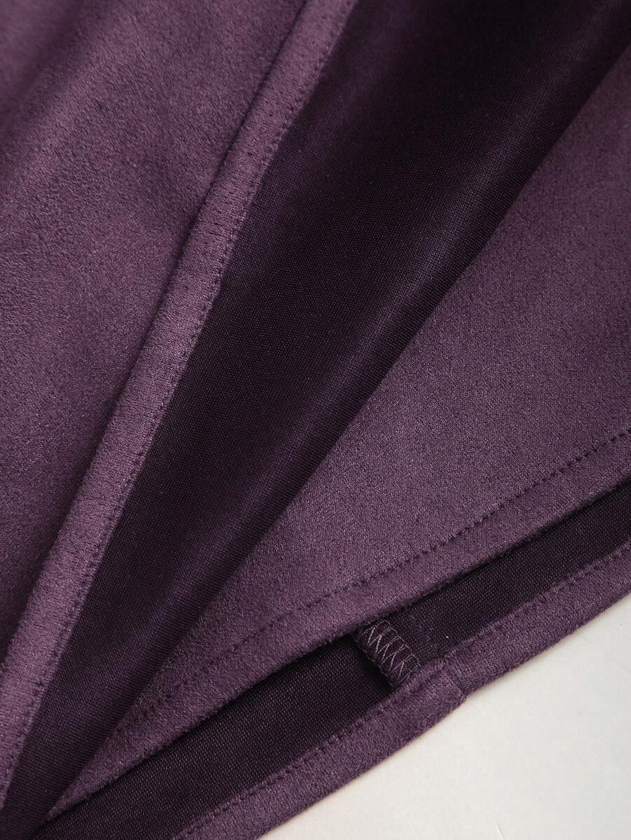 Sweetra Vintage Italian Style Maillard Color Pleated Bodycon Skirt, Sexy & Alluring For Autumn/Winter