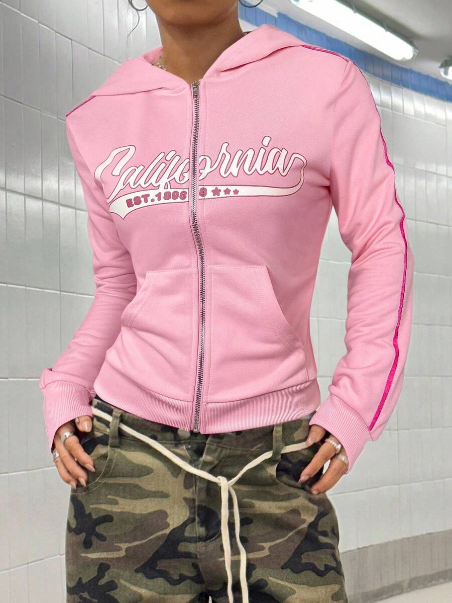 StreetHx Retro American Style Fitted Zip Up Hoodie Jacket For Women,Graduation,Teacher,Back To School Pullover Fall