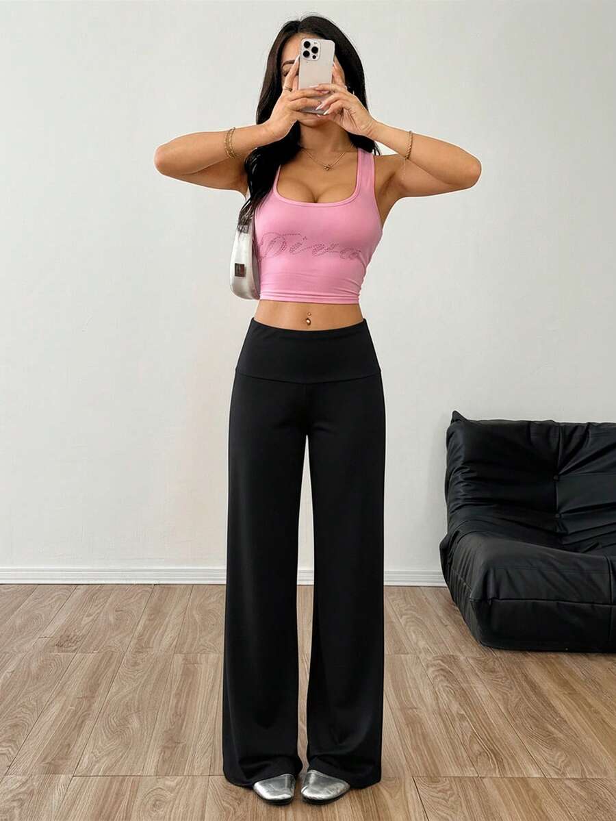 CovetEZ Women's Striped Straight Leg Loose Casual Versatile Pants Women Wide Leg Pants