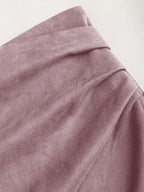 Sweetra Vintage Italian Style Maillard Color Pleated Bodycon Skirt, Sexy & Alluring For Autumn/Winter