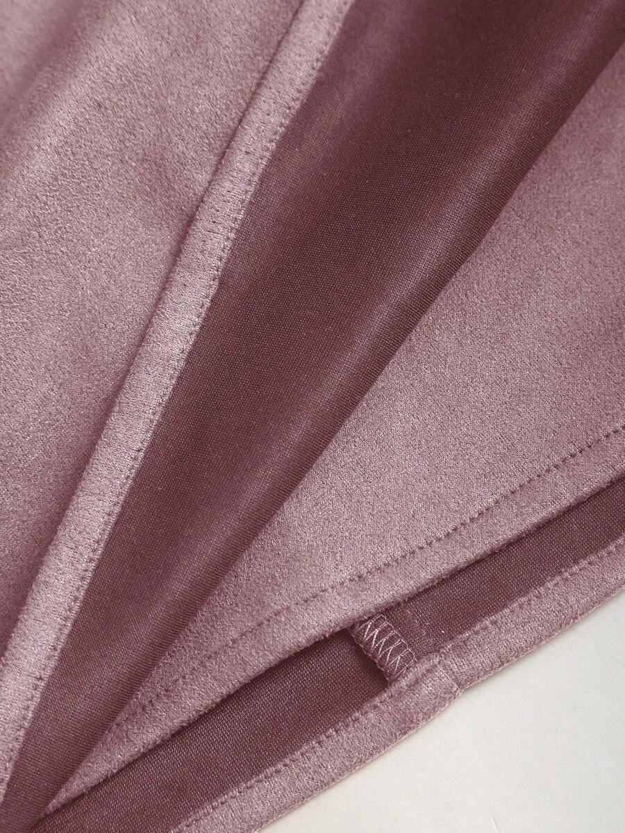 Sweetra Vintage Italian Style Maillard Color Pleated Bodycon Skirt, Sexy & Alluring For Autumn/Winter