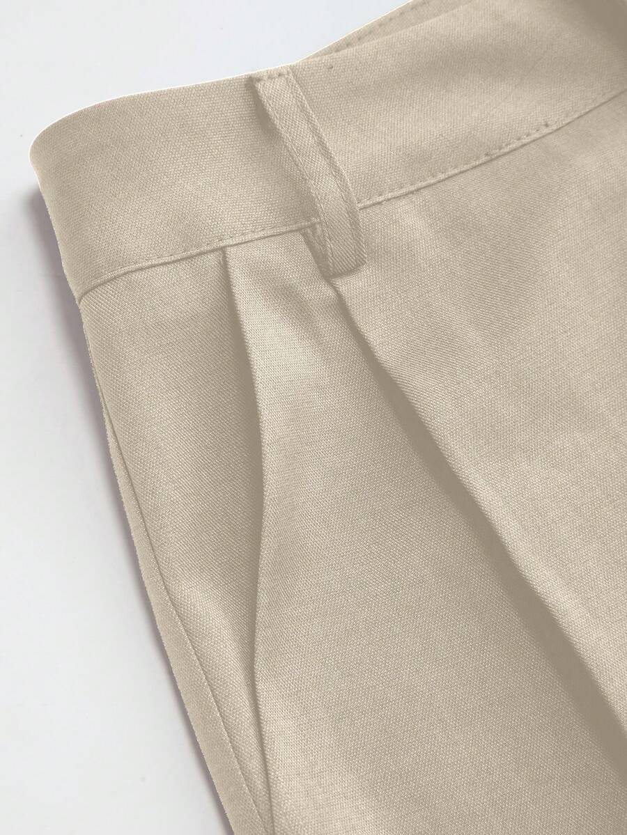 Vela Rue Minimalist Design Jumpsuit Pants, Hook & Zipper Closure, Thin Solid Green Straight Leg Trousers, Flattering Wide Leg, Fashionable All Season