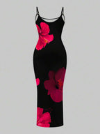 Slaydiva 2025/Summer Outfits For Women/Fall Women Clothes/Summer Dresses For Women/Elegant Dresses For Women/Wedding Guest Dress Women/Vacation Outfits Woman/Going Out/Classy Outfits For Women/Floral Graphic Casual Minimalist Sleeveless Dress Chic Dress