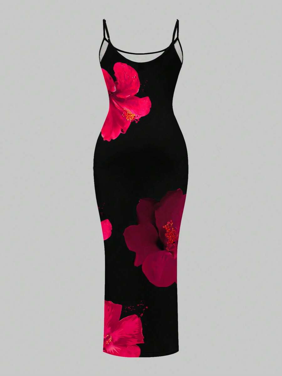 Slaydiva 2025/Summer Outfits For Women/Fall Women Clothes/Summer Dresses For Women/Elegant Dresses For Women/Wedding Guest Dress Women/Vacation Outfits Woman/Going Out/Classy Outfits For Women/Floral Graphic Casual Minimalist Sleeveless Dress Chic Dress