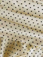Elamini Women's Fashion Pleated Layered Decor Sweet Design Charming Polka Dot Ruffle Hem Vacation Style Skirt