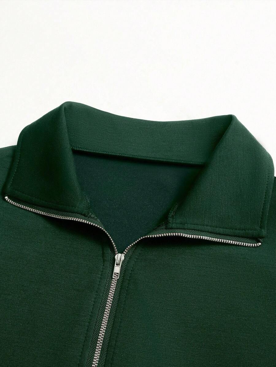 Airaco Women's Solid Color Drop Shoulder Long Sleeve Vintage American Style Half Zip Niche Sweatshirt Pullover Fall