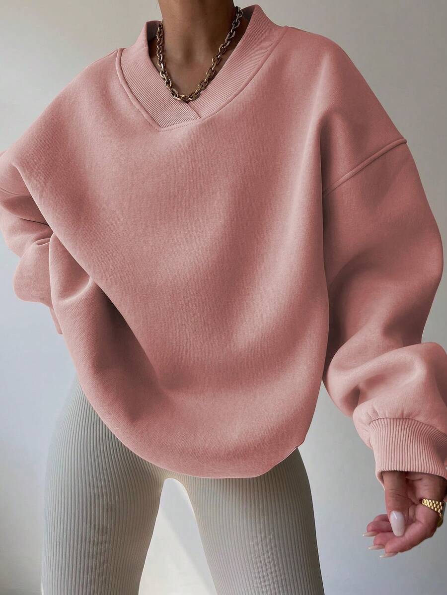 INAWLY Women's Spring And Autumn Loose Fit Casual Pullover With V-Neck And Dropped Shoulders,Ladies Spring/Fall Casual Long Sleeve V Neck Loose Regular Mint Green Drop Shoulder Pullovers Women Hoodies,Long Sleeve Tops Graduation,Back To School Outfits,Graduation,Teacher Outfits For Women,Back To School