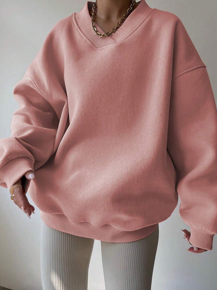INAWLY Women's Spring And Autumn Loose Fit Casual Pullover With V-Neck And Dropped Shoulders,Ladies Spring/Fall Casual Long Sleeve V Neck Loose Regular Mint Green Drop Shoulder Pullovers Women Hoodies,Long Sleeve Tops Graduation,Back To School Outfits,Graduation,Teacher Outfits For Women,Back To School