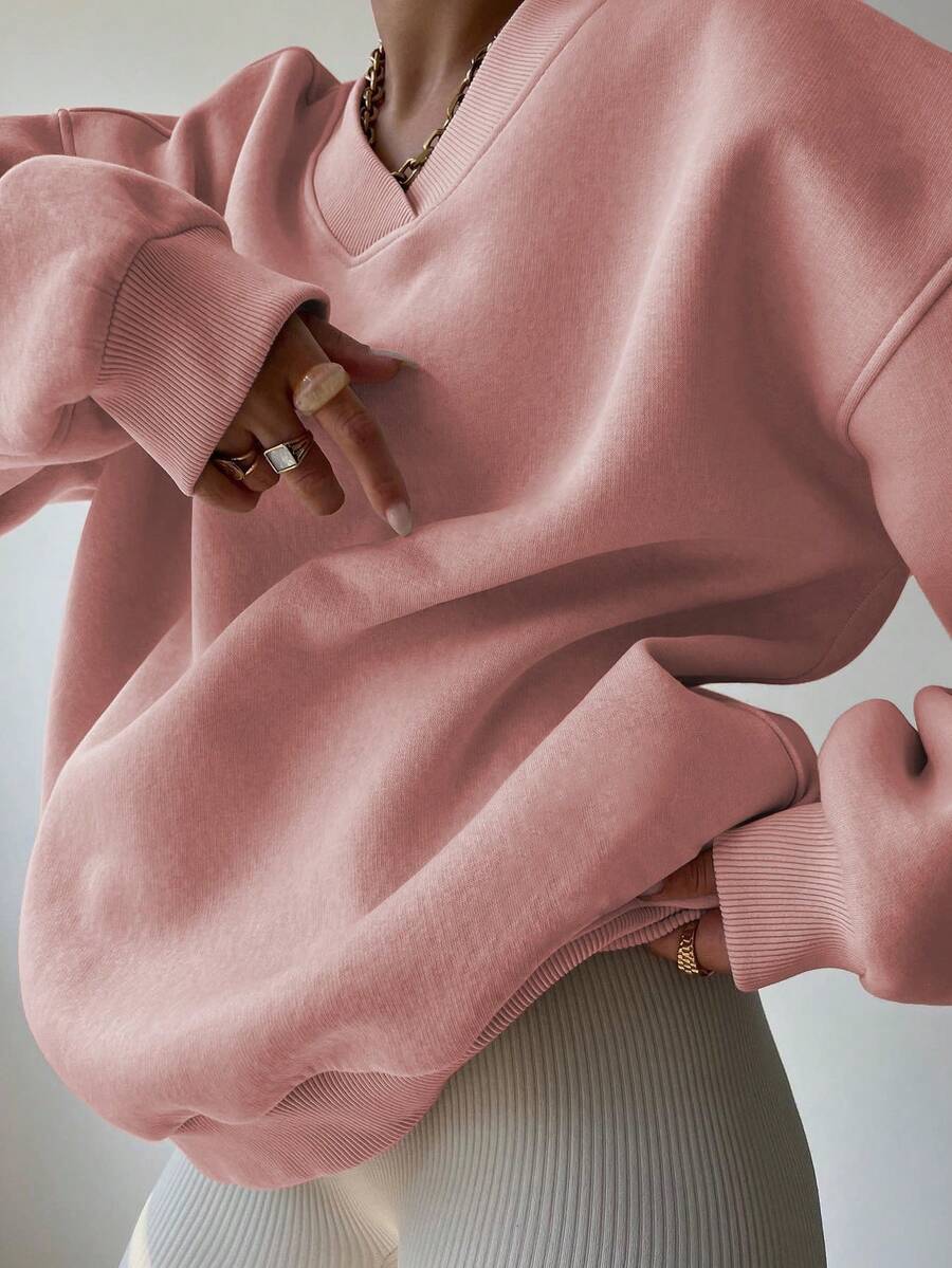 INAWLY Women's Spring And Autumn Loose Fit Casual Pullover With V-Neck And Dropped Shoulders,Ladies Spring/Fall Casual Long Sleeve V Neck Loose Regular Mint Green Drop Shoulder Pullovers Women Hoodies,Long Sleeve Tops Graduation,Back To School Outfits,Graduation,Teacher Outfits For Women,Back To School
