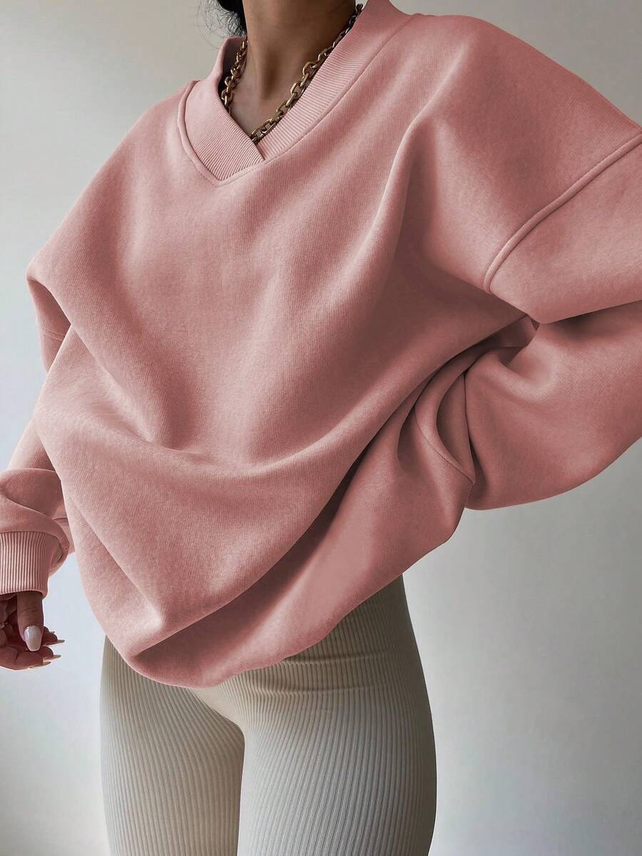 INAWLY Women's Spring And Autumn Loose Fit Casual Pullover With V-Neck And Dropped Shoulders,Ladies Spring/Fall Casual Long Sleeve V Neck Loose Regular Mint Green Drop Shoulder Pullovers Women Hoodies,Long Sleeve Tops Graduation,Back To School Outfits,Graduation,Teacher Outfits For Women,Back To School