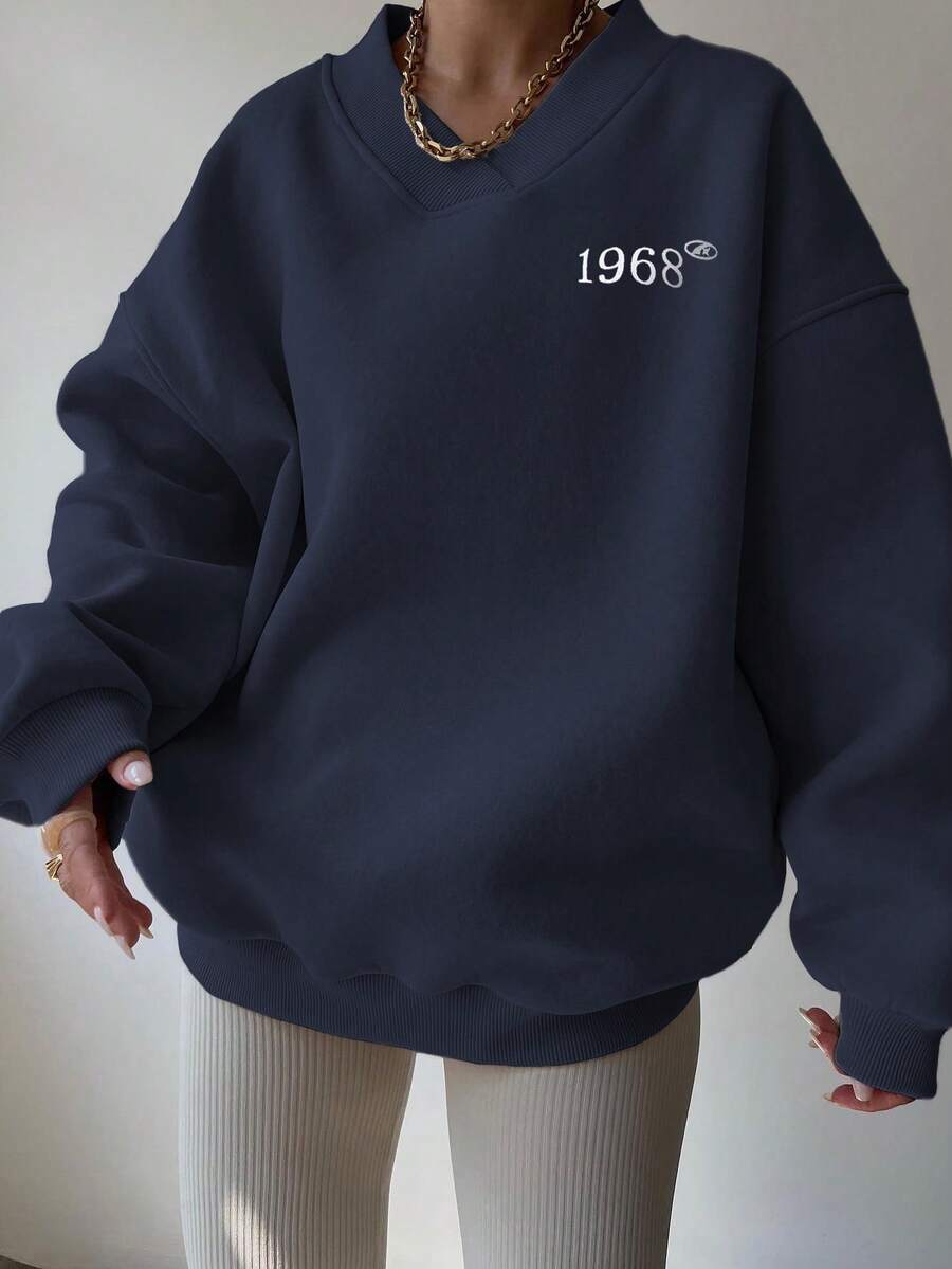 INAWLY Women's Spring And Autumn Loose Fit Casual Pullover With V-Neck And Dropped Shoulders,Ladies Spring/Fall Casual Long Sleeve V Neck Loose Regular Mint Green Drop Shoulder Pullovers Women Hoodies,Long Sleeve Tops Graduation,Back To School Outfits,Graduation,Teacher Outfits For Women,Back To School