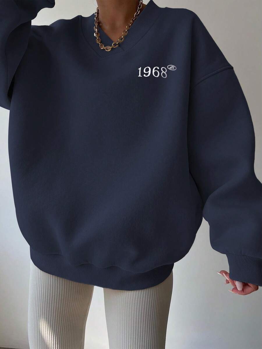 INAWLY Women's Spring And Autumn Loose Fit Casual Pullover With V-Neck And Dropped Shoulders,Ladies Spring/Fall Casual Long Sleeve V Neck Loose Regular Mint Green Drop Shoulder Pullovers Women Hoodies,Long Sleeve Tops Graduation,Back To School Outfits,Graduation,Teacher Outfits For Women,Back To School