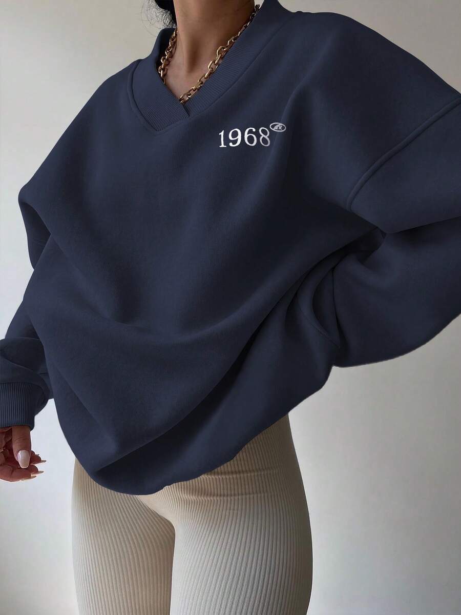 INAWLY Women's Spring And Autumn Loose Fit Casual Pullover With V-Neck And Dropped Shoulders,Ladies Spring/Fall Casual Long Sleeve V Neck Loose Regular Mint Green Drop Shoulder Pullovers Women Hoodies,Long Sleeve Tops Graduation,Back To School Outfits,Graduation,Teacher Outfits For Women,Back To School
