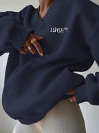 INAWLY Women's Spring And Autumn Loose Fit Casual Pullover With V-Neck And Dropped Shoulders,Ladies Spring/Fall Casual Long Sleeve V Neck Loose Regular Mint Green Drop Shoulder Pullovers Women Hoodies,Long Sleeve Tops Graduation,Back To School Outfits,Graduation,Teacher Outfits For Women,Back To School