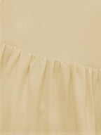 Elegant Vintage French Style Long Sleeve A-Line Dress, Pleated Collar Waist Cinched Casual Midi Length Dress For Women