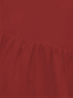 Elegant Vintage French Style Long Sleeve A-Line Dress, Pleated Collar Waist Cinched Casual Midi Length Dress For Women