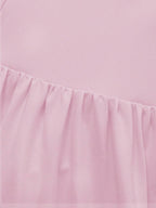 Elegant Vintage French Style Long Sleeve A-Line Dress, Pleated Collar Waist Cinched Casual Midi Length Dress For Women