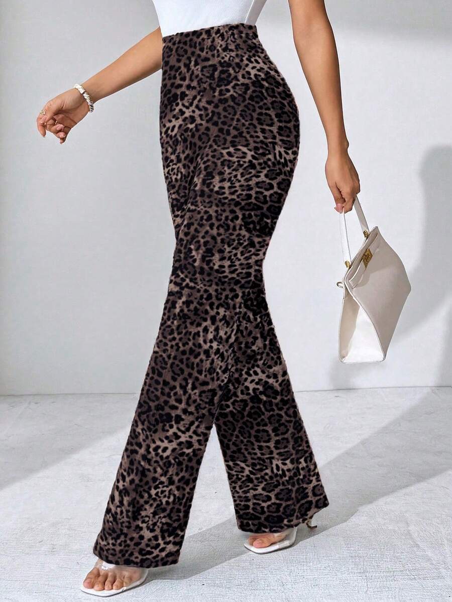 SHEIN Clasi Summer Elegant Women's Plaid Printed Elastic Knitted Pants, Suitable For Various Occasions, Suitable For Summer Vacation, Elegant Travel, And Daily Commuting Business Casual Woman